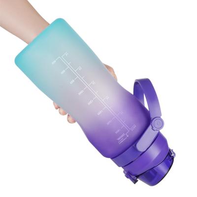 China 2021 Eco Friendly Sports Plastic Tritan Water Bottles Latest Bpa Free Fashionable Design With Time Marker for sale