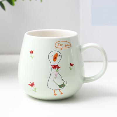 China Stocked 2022 High Quality Cute Cartoon Coffee Mugs Drinking Ceramic Mugs With Handles for sale