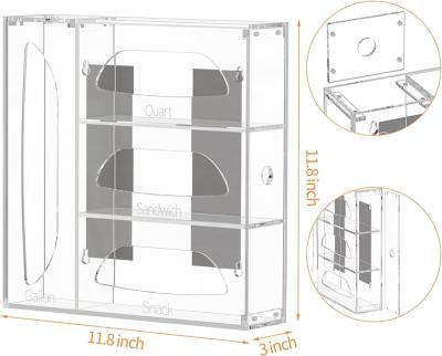 China Acrylic Stored Food Storage Bag Organizer for Kitchen Food Storage, Gallon Slip Bag Dispenser for sale