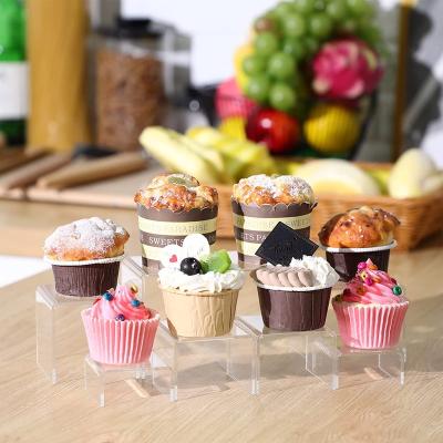 China Wholesale Eco-friendly Clear Acrylic Cake Dessert Display Stand Character Model Toy Display Stand Countertop Wallet for sale