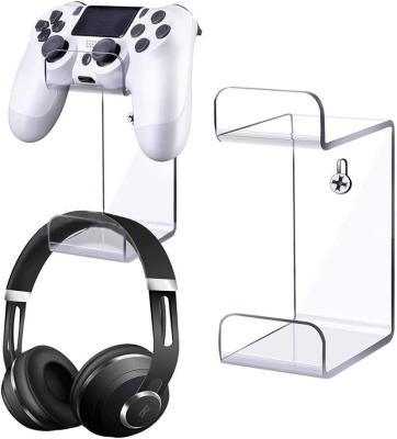 China Eco-friendly Wholesale Clear Acrylic Bracket Gamepad Controller Holder Headphone Stand Wall Mounted Display Racks for sale