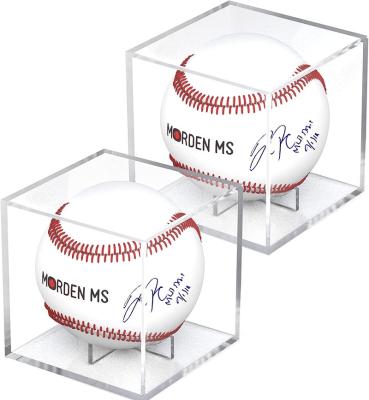 China Viable Acrylic Stand Cube Souvenir Display Storage Box Sports Baseball Square Display Box for sale