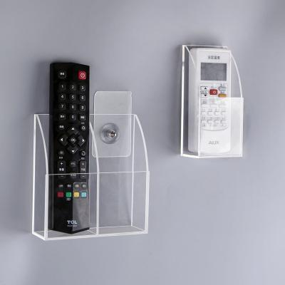 China Wholesale Eco-friendly Transparent Plastic Acrylic Mobile Phone Wall Storage Box Mount Wall Storage Box Hardware Remote Control Bracket for sale