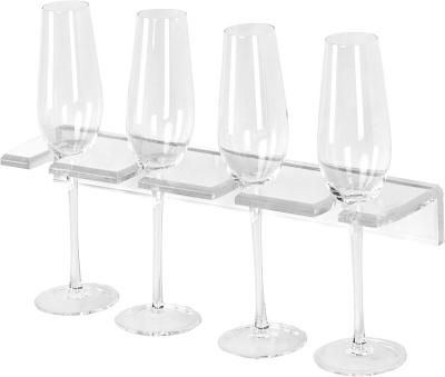 China Wall Mounted Champagne Red Wine Rack Glass Wine Rack Acrylic Transparent Eco-friendly Glass for sale