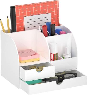 China Eco-Friendly Customizable Multifunctional Acrylic Desk Organizer Storage Box With Drawers For Home Office Office Supplies Organizing for sale