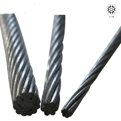 China Factory Made 1x19 Construction Wire Galvanized Zinc Coated Steel Wire For Guy Wire Overhead Line Galvanized Steel Wire Wires for sale