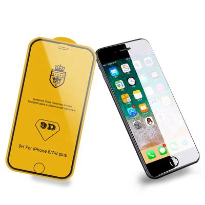 China 2021 Big Radian 9D Full Glue 9h Tempered Glass Hot Selling Silk Printing Screen Protector For iPhone 11/12/13 for sale