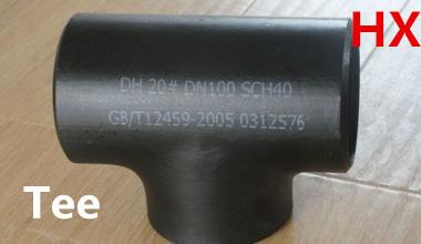 China DN100 sch40 equal gas pipe tee 20# for sale