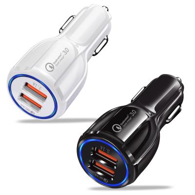 China Car Charger QC3.0 Car Charger For Mobile Phone USB Car Charger Fast Charging 3.0 Adapter Car Phone USB Fast Charging Charger Dual Dual Mini for sale