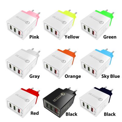 China Quick Mobile Phone QC 3.0 Port 5V 9V 12V Smart Travel Mobile Phone Charger for sale