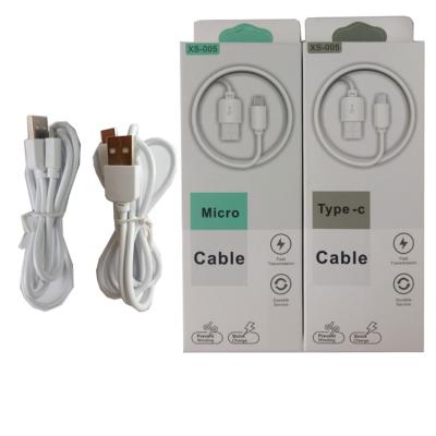 China Good Quality Mobile Phone Micro USB Cable Type C Charger Data Cable With Retail Package for sale