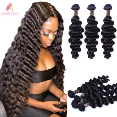 China Grade 12A Virgin Malaysian Curly Hair Loose Bundles Virgin Unprocessed Wave Hair Bundle Extension Sellers for sale