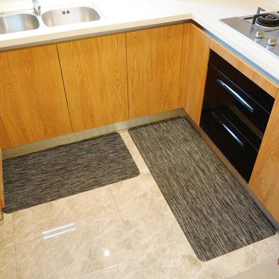 China ECO BEAUTY Washable Water Proof Anti Slip Woven Vinyl PVC Bathroom And Kitchen Mat for sale