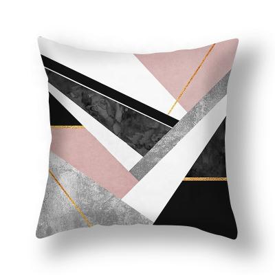 China Designer Home Modern Pink Geometric Pillow Covers For Living Room / Chair Decoration for sale