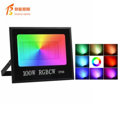 China Garden Tuya Wifi Control Smart Flood Light IP66 30W 50W 100W CCT RGB Adjustable Flood Light with Wireless Voice Connection and Control for sale