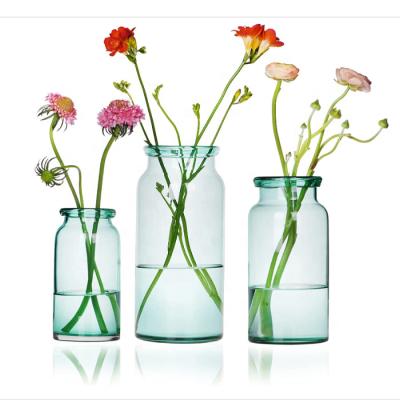 China Art Deco wholesale  tall clear various sizes glass flower  vase for home and wedding decoration with sculpture oversize for sale