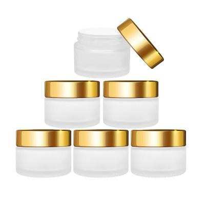 China Cosmetic Glass Face Cream Jars Cream  Cosmetic Jar Containers Travel Lotion Jar With Lid for Thick Moisturizer Skincare for sale