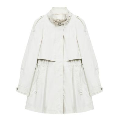 China Anti-wrinkle Women's Spring Stand Collar Overcoat Loose Anorak White Ditch Coats for sale