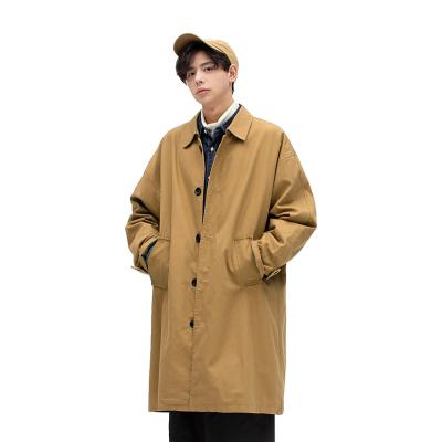 China Custom Korean Outdoor Casual Wear Anorak Anti-wrinkle Spring Breast Ditch Simple Coat Men Long for sale