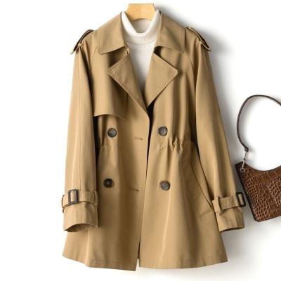 China Wholesale Anti-wrinkle Cheap Custom Adjust Double Breast Women Ladies Mid Long Gap Coat for sale