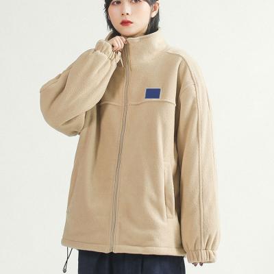 China Plus Size Breathable Zip Up Fleece Jacket Thicker Casual Winter Oversized for sale