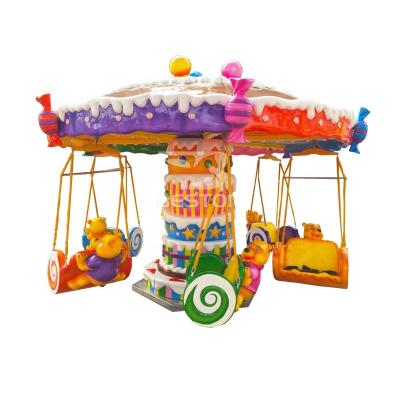 China 3-10years 12 Seats Candy Swing Flying Chair Ride Amusement Park Rotating Flying Chair for sale