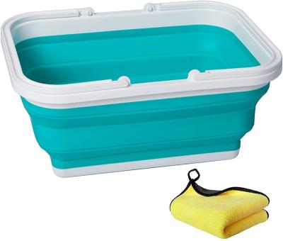 China Sustainable Wash Dish Camping Hiking Home Collapsible Wash Basin With Handle 2.37 Gallon 9L Collapsible Sink Basin for sale