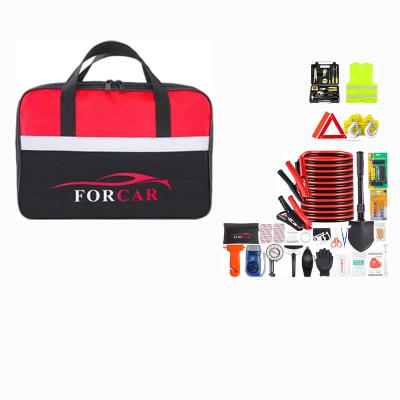 China Universal Car Vehicle Emergency Safety Roadside Aid Kits With Jumper Cables Reflective Warning Triangle For Women for sale