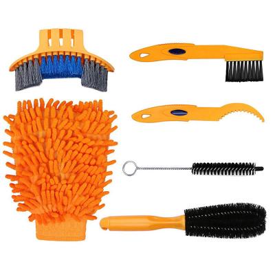 China Universal 6 in 1 Bike Chain Cleaning Brush Kit Bicycle Tool Kit for sale