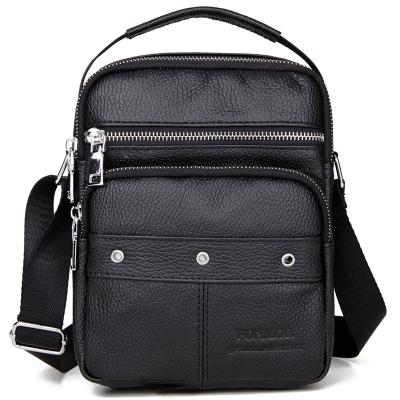 China Newspaper Used Custom Cross - Body Messenger Bags Genuine Leather Men Shoulder Bags for sale