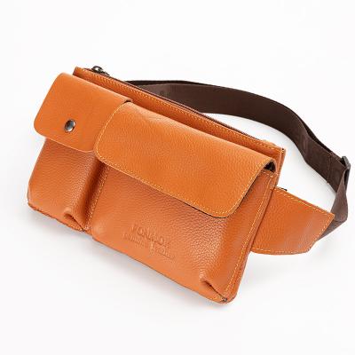 China Fashion Waist Bag Daily Used Genuine Leather Travel Men Shoulder Cross - Body Chest Bag With Adjustable Strap for sale