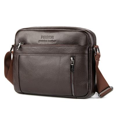 China Portable Wholesale Genuine Leather Messenger Bag Men Handbags Laptop Briefcase for sale