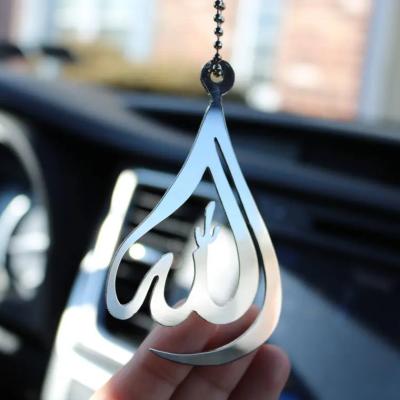 China Fancy Silver Stainless Steel Allah Car Pendant Decoration for sale