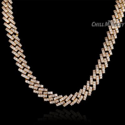 China Hiphop 24K Real Gold Plated Necklace Solid 5mm Miami Cuban Link Chain Iced Out Cuban Chain Necklace for sale