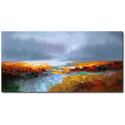 China Modern Home Wall Art Handmade Scenery Oil Painting Landscape Abstract Decor On Canvas For Bathroom Bedroom Living Room for sale