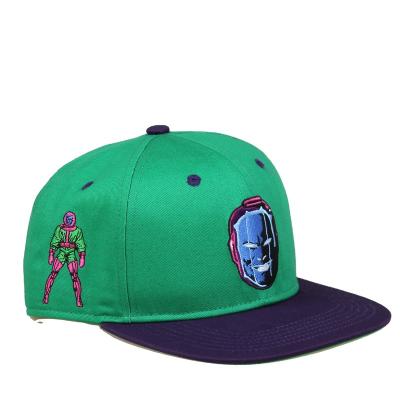 China JOINT Color Two Tone Baseball Cap Purple Flat Bill Classic Fashion Hats Green Crown Top Quality Snapback With Flat Embroidery Custom Made for sale