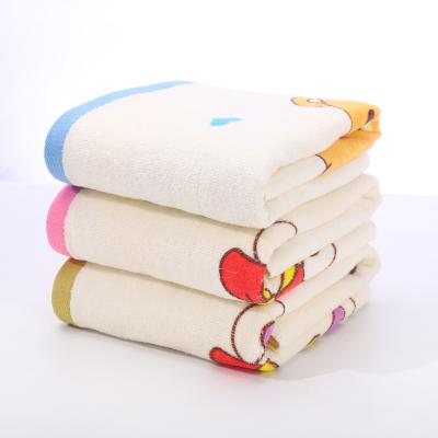 China Sustainable Cute 2021 Designs Wholesale 100% Organic Cotton Receiving Towels Kids Bath Towel for sale