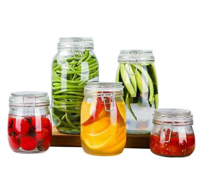 China Wholesale Food Factory Various Capacity Kimchi Bottles For Kitchen Pickled Airtight Jars for sale