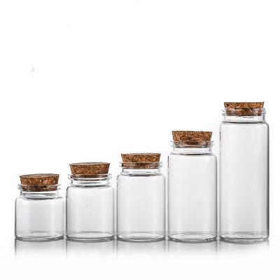 China Wholesale Transparent Customizable Size Tube Type Glass Food Bottle With Screw Cap for sale