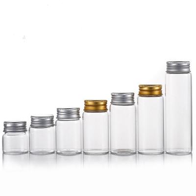 China High Borosilicate Glass Food Slim Cylinder Memory Tube Glass Tube Type Bottle With Aluminum Screw Lid for sale