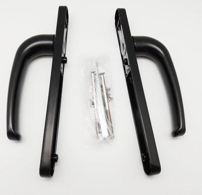 China Bend Shape PVD Door Window Handles Zinc alloy material Black Color With Pipe Screws for sale