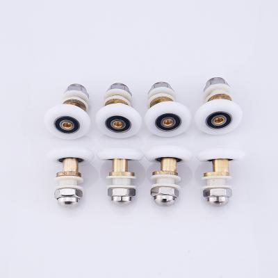 China Brass Nylon Door Rollers , Shower Door Pulley 19mm 23mm 25mm Size for sale