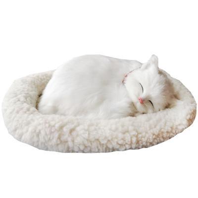 China Universal Cat Simulator Cat Model Plush Sleeping Dog Decoration Props Breathing Home Props For Photography for sale