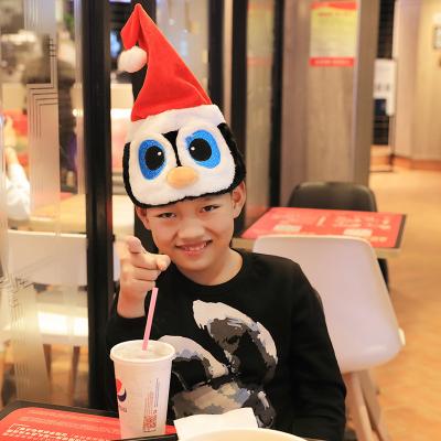 China Custom Made Small Christmas Gift Santa Hat Dress Up Kindergarten Adult Popular Kids Plush Christmas Decorations Hat For Adults for sale