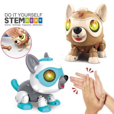 China Funny Educational Toy Voice Control Robot Dog STEM Kit Toys Touch Feel Puppy Robot Interactive Remote Control Dog For Kid for sale