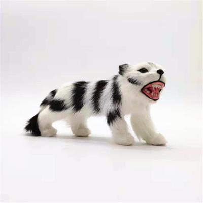 China Simulation Tiger Doll Walking Length Stuffed Animal 17cm Tiger Doll Fur Handicraft Ornaments for sale