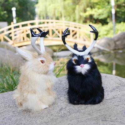 China Eco-Friendly Home Ornaments Animal Rabbit Toy Kid Lightweight Soft Plush Toy Realistic Simulation Rabbit for sale