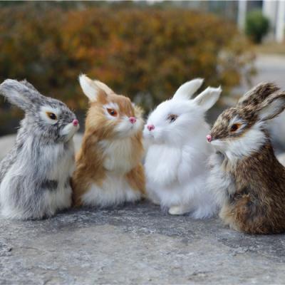 China Animal Furry Animal Gifts and Crafts Toy Model Rabbit Rabbit Baby Souvenirs Home Decoration Universal Wholesale Simulation Rabbit Stuffed Animal for sale