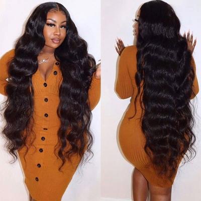 China Silky Straight Wave Hair Natrual Black 100% Blonde Highlights Brazilian Hair Wig Lace Front Wig for sale