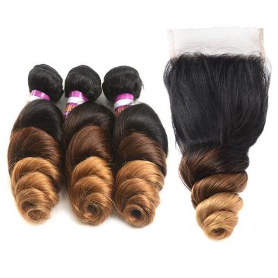 China STRAIGHT Hair CURLY Hair Loose Deep Wave Bundles With Closure for sale